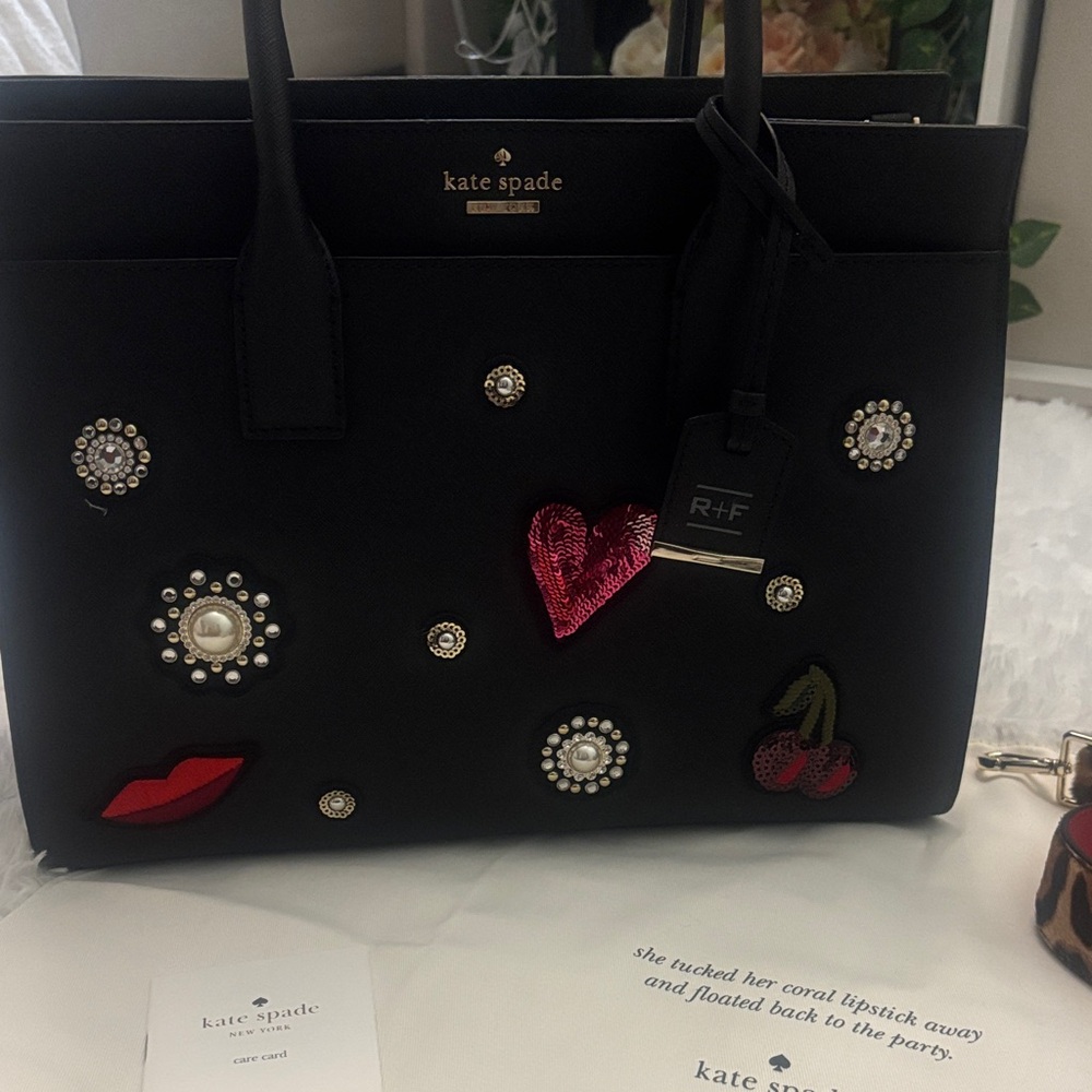 Kate Spade Black Tote with Embellishments